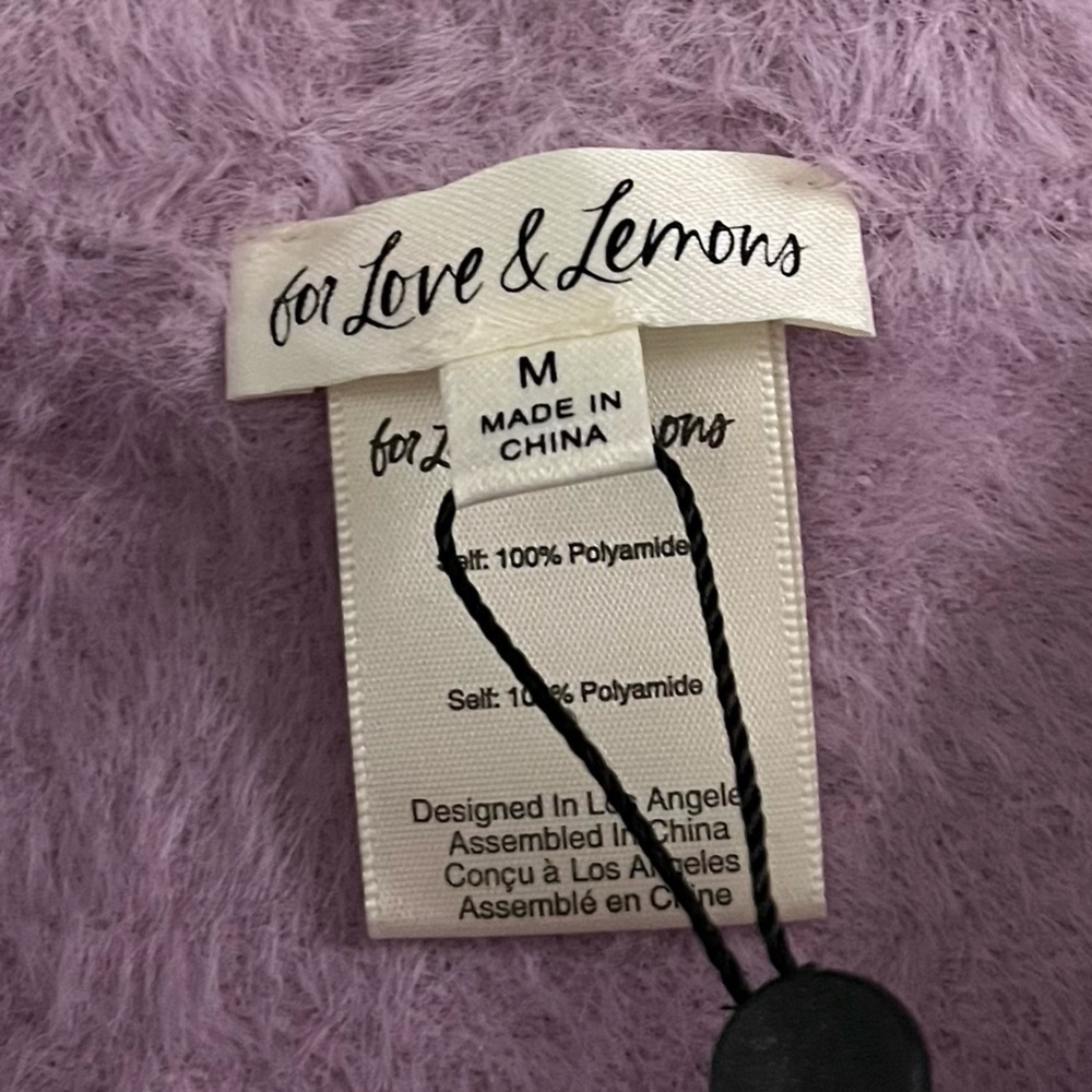 For Love and Lemons • NWT Lilac Lavender Fuzzy Cozy Mini Shorts - Picture 8 of 8